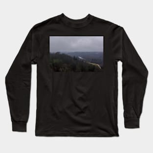 Gauja River and the valley rich in forests covered with fog Long Sleeve T-Shirt